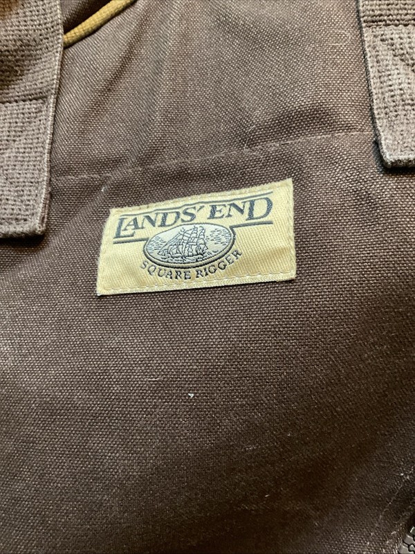 Land's End Square Rigger Garment Carrier/Zip Up Bag 38"x 22” Brown Canvas EUC gallery