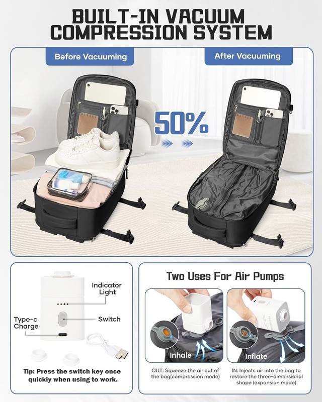 Large Travel Backpack Carry on Flight Approved Laptop Work Business Backpack ... gallery