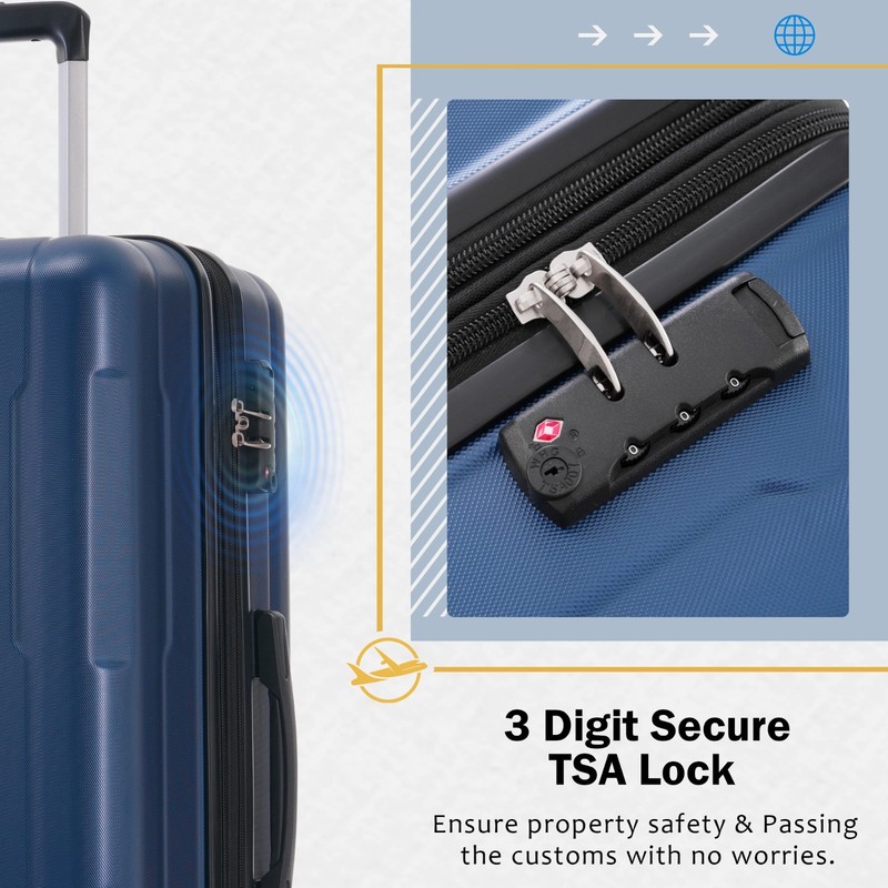 2 Pieces Luggage Sets Lightweight Carry On Suitcase With Spinner Wheels TSA Lock gallery