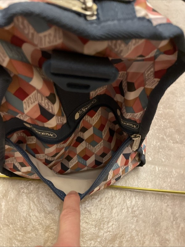 LeSportsac Geometric Patterned Weekender Travel Duffle Duffel Carry On Bag gallery