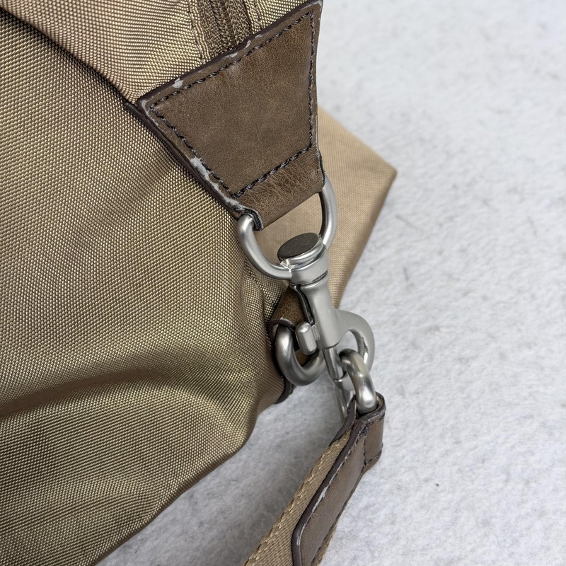 Fossil Duffel Bag Brown 19" Travel Case Adjustable Strap Carry On Nylon Leather gallery