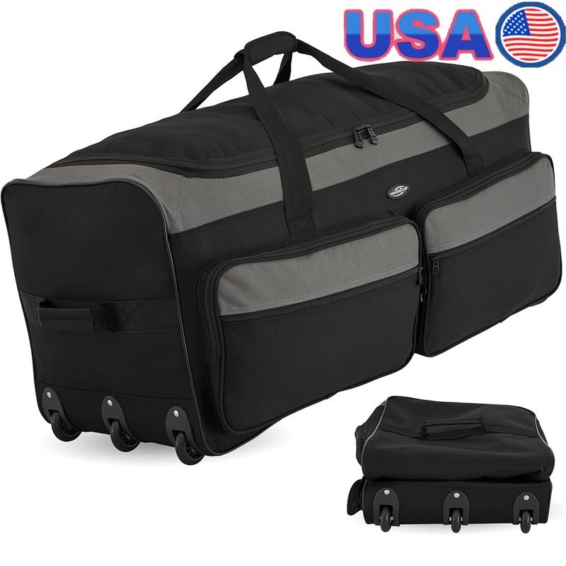 Sturdy 1200D Polyester 36 Inch Expandable Collapsible Duffel Bag Padded Handles