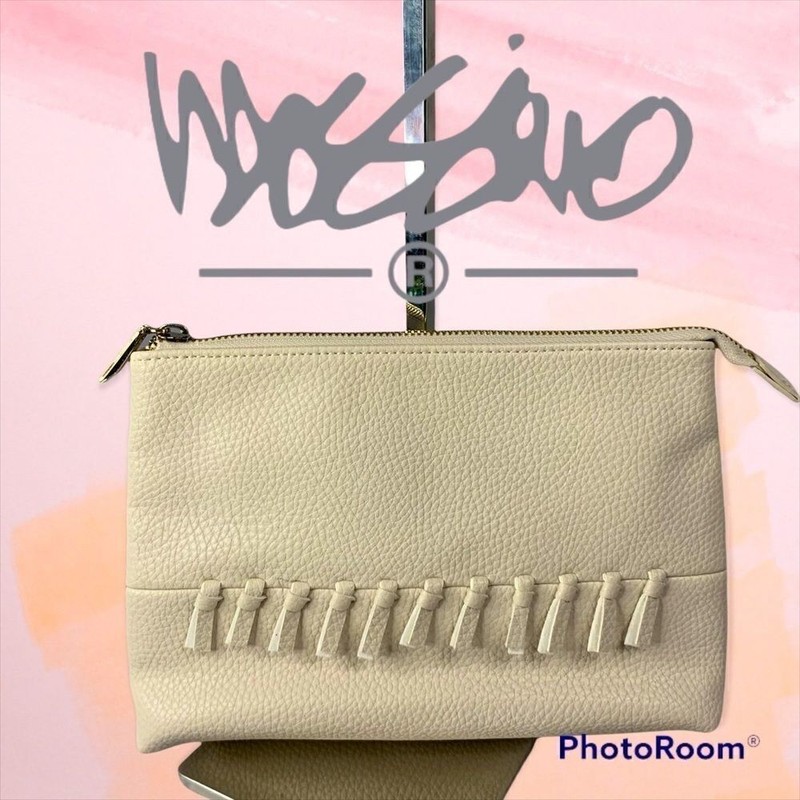 Mossimo Clutch Purse Beige Pebbled Faux Leather