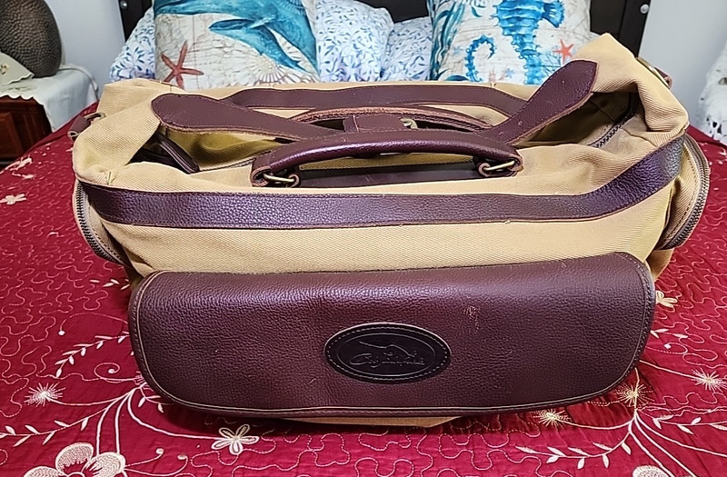Bob Timberlake Khaki Canvas Leather & Duffel Bag 22″ Luggage