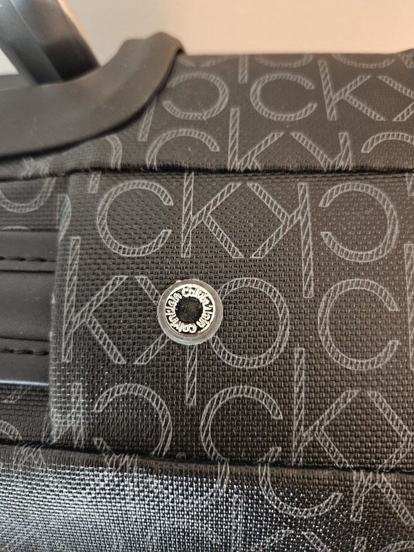Calvin Klein Travel Luggage Carry On Bag Faux Leather CK Logo Black New with Tag gallery