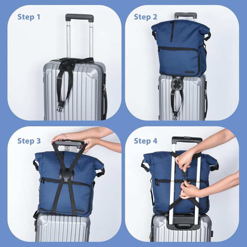 2 Pack Adjustable Luggage Straps Elastic Travel Bungee Suitcase Carrier Belt gallery