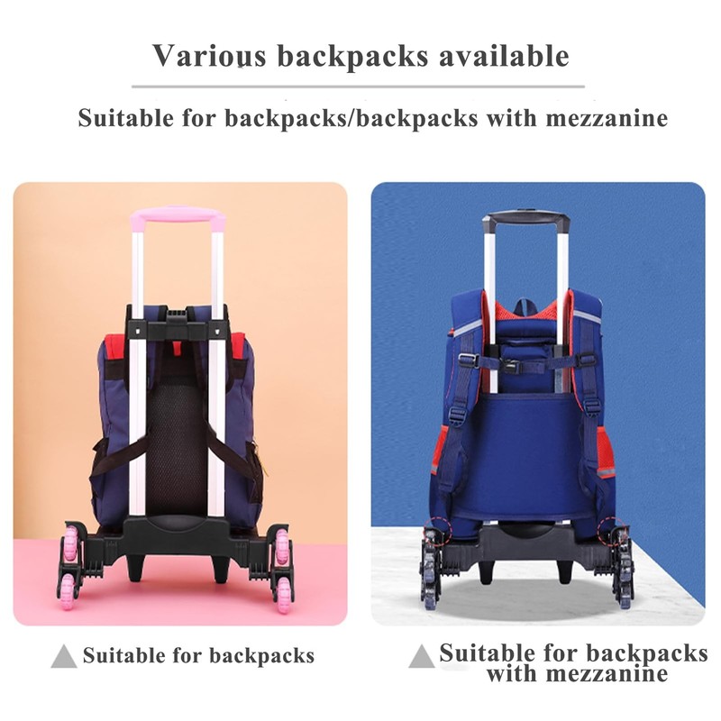 Backpack Trolley Wheeled Cart- Foldable Aluminium Alloy Hand Truck with 6 Whe... gallery