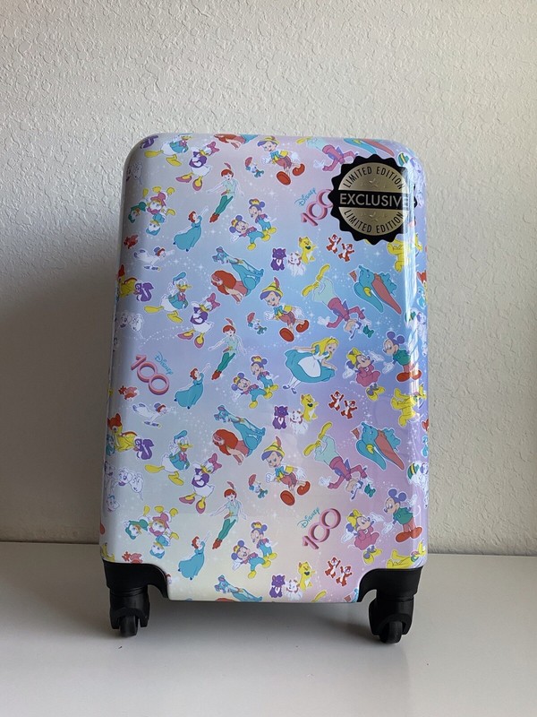 Bioworld Disney 100 Years Classic Characters 20” Carry On Spinner Suitcase NEW