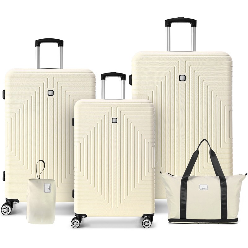 Suitcase ABS+PC Hard Shell 5 Piece Carry On Luggage with TSA Lock Spinner Wheels