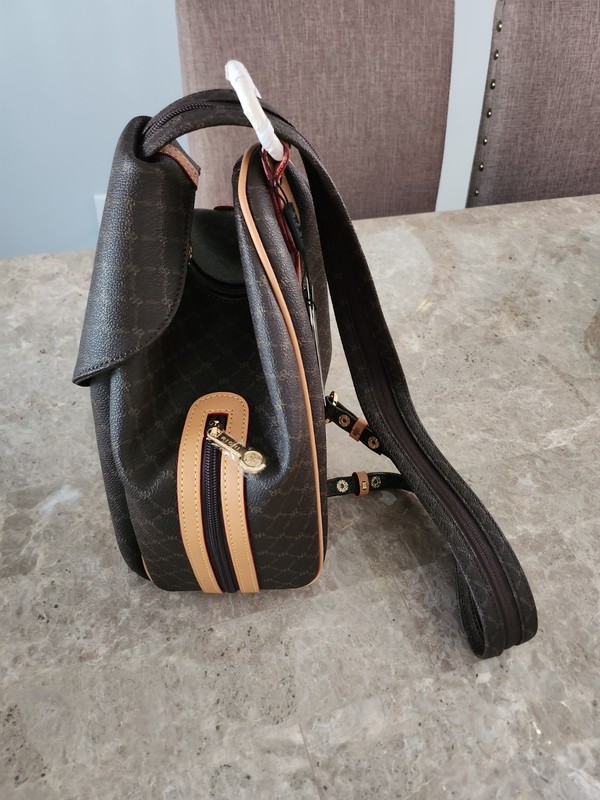 Authentic Rioni Charlize Zipper Strap Backpack Brand New w/Tags Leather Trim gallery