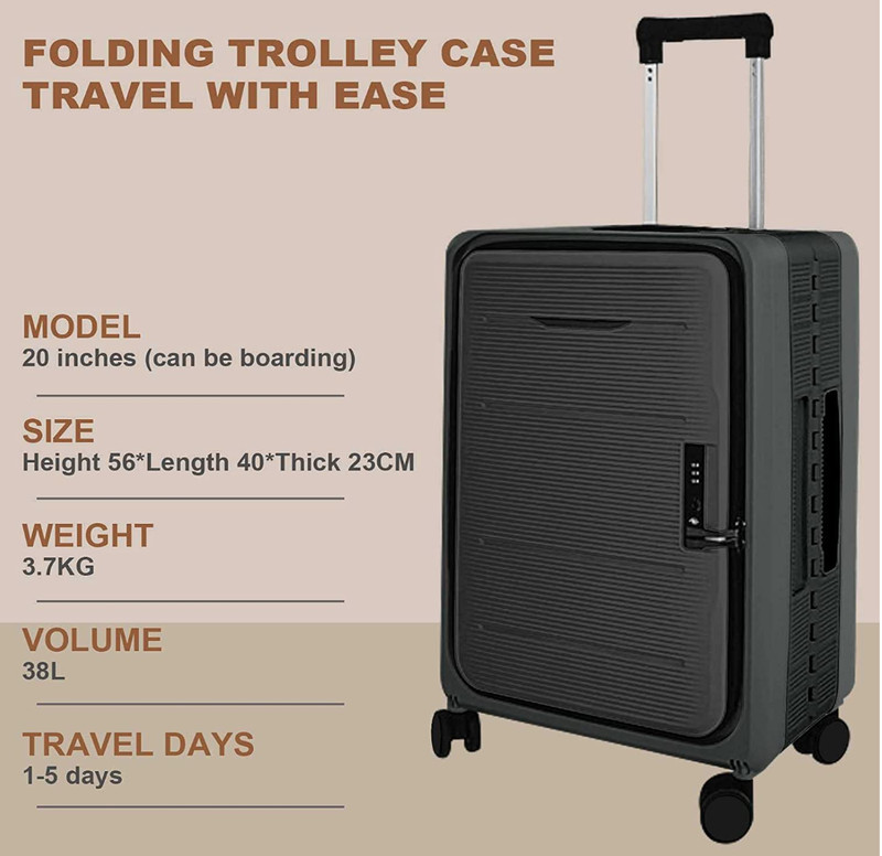 Travlr's Bubble Foldable /Collapsible 100% PP 20" Cabin Luggage - Morning Green gallery