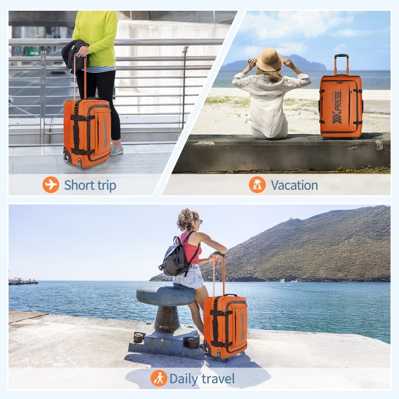 Lightweight Rolling Duffle Bag Waterproof Softshell Travel Suitcase 20“/26”/30“ gallery