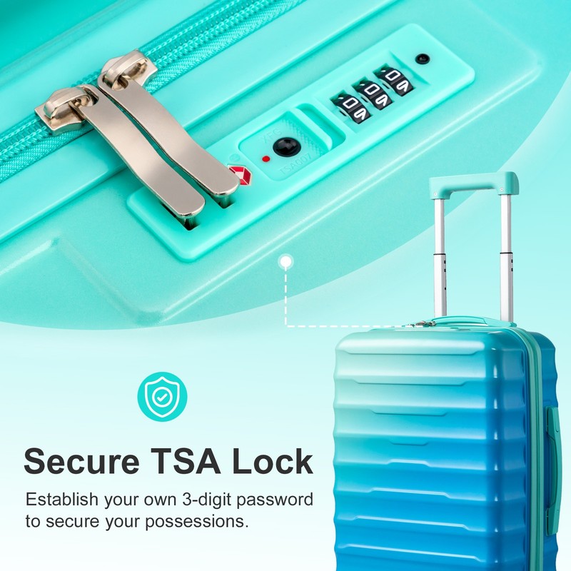 20"/24"/28" Small Luggage for Travel Business Gradient Blue & Light Green gallery