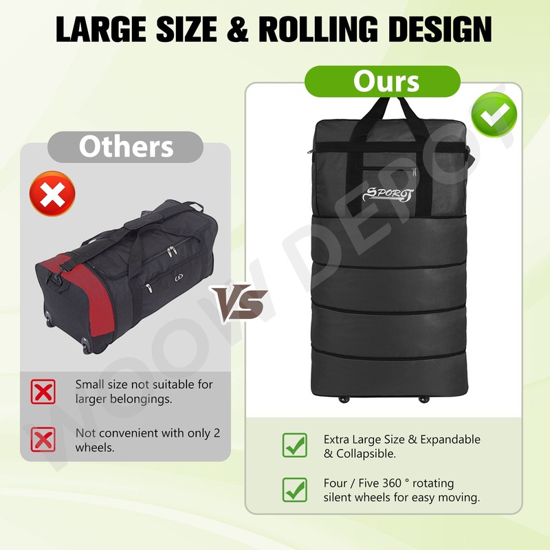 40" Expandable Rolling Duffel Bag Collapsible Large Capacity Luggage Suitcase gallery