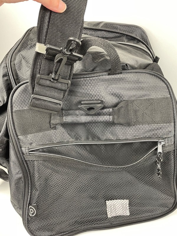 Foldable Collapsible Rolling Duffle Bag Black 2 Wheels Shoulder Strap 29x13x13" gallery