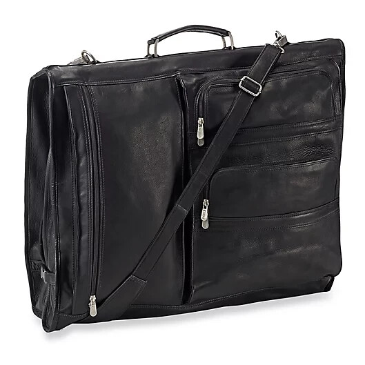 Piel® Leather Classic Executive Expandable Garment Bag in Black