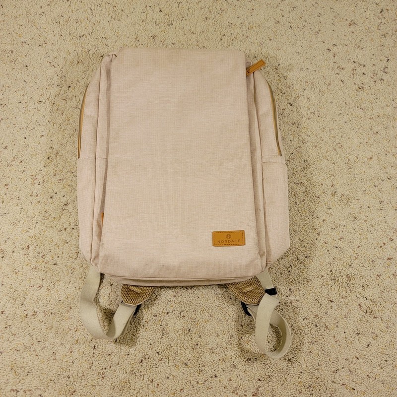 Nordace Siena Smart Backpack Charging Port Beige Tan Water Resistant