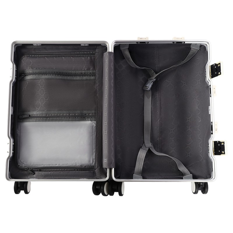 20" Front Opening Suitcase Boarding Suitcase Luggage USB Charging Port &Cup Hold gallery