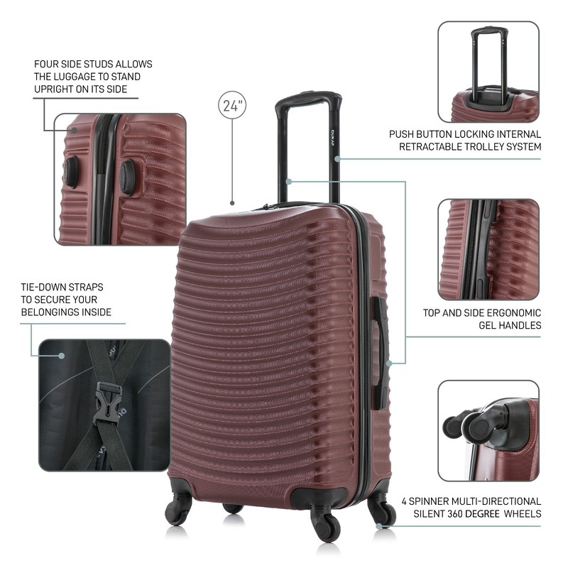 DUKAP Adly 24" Hard Shell Checked Luggage 360 Spinner Wheels Travel Suitcase gallery