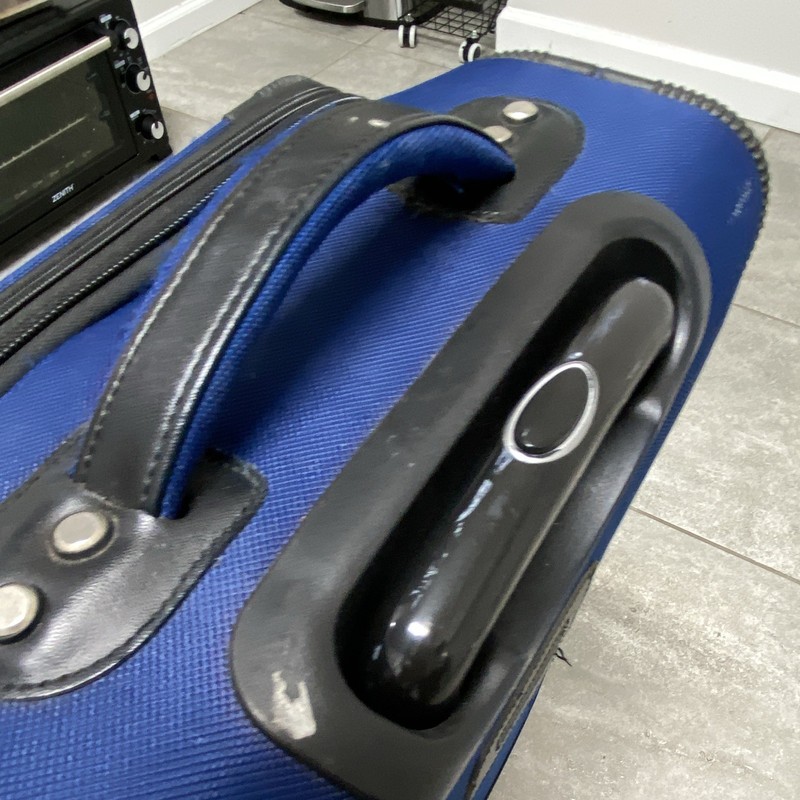 Delsey Blue/Black Polyester Carry-On Rolling Suitcase, Retractable gallery