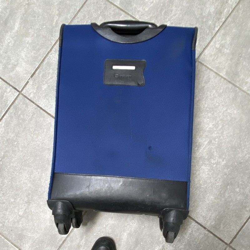 Delsey Blue/Black Polyester Carry-On Rolling Suitcase, Retractable gallery