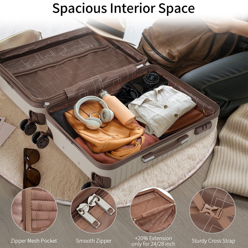4PC Luggage Set ABS Hard Shell Spinner Wheels TSA Lock Expandable 16/20/24/28 gallery