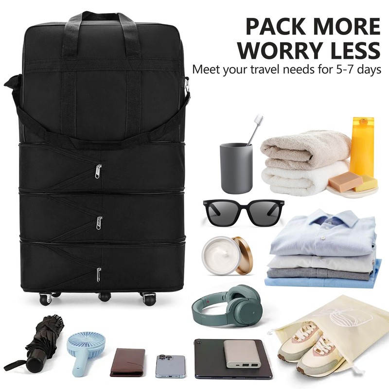 32" 42" Expandable Rolling Duffle Bag w/ Wheels Carry On Collapsible Luggage Bag gallery