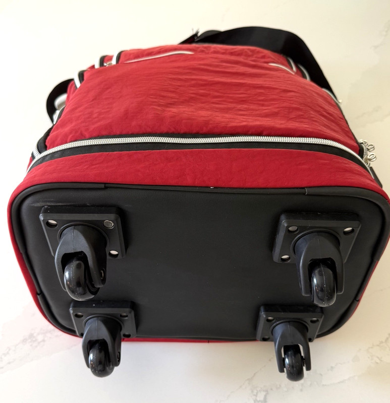 Biaggi Zipsak Foldable Spinner Duffle Carry-On Red Travel Lightweight 22x14x10 gallery