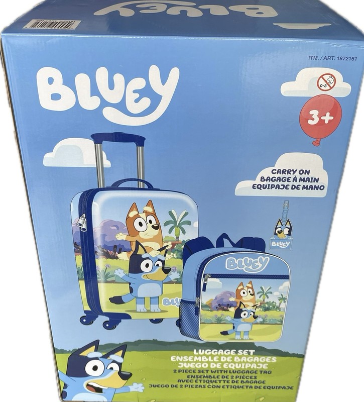 Bluey Kid’s Licensed 2 Piece Luggage Bluey Set Item 1872161 New In Seal Box gallery