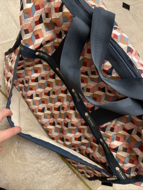 LeSportsac Geometric Patterned Weekender Travel Duffle Duffel Carry On Bag gallery