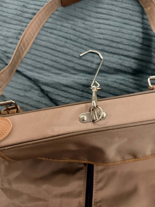 Vintage Samsonite Garment And Accessory Travel Bag-2 Items-light Brown-hangers gallery