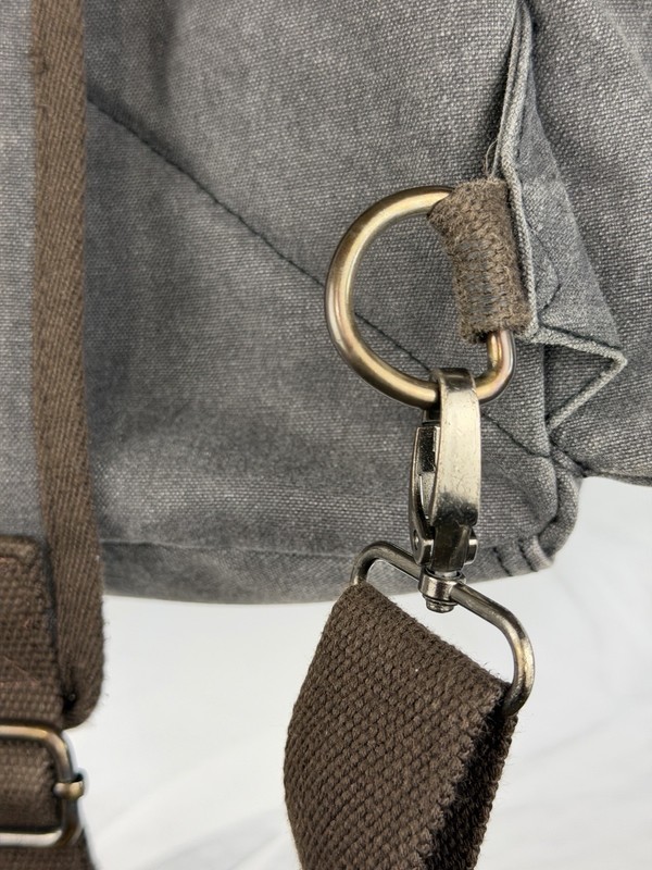 Canvas Sling Backpack Gray Brown Convertible Crossbody gallery