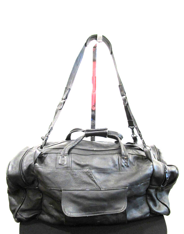 VTG Large 26″ Extra Large Black Leather Soft Side Travel Duffel Bag