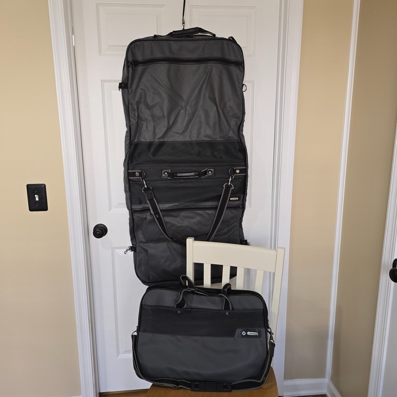 Vtg. Samsonite Advantage SSL Foldable Valet Garment Bag and Carry-On Bag 2pc Set
