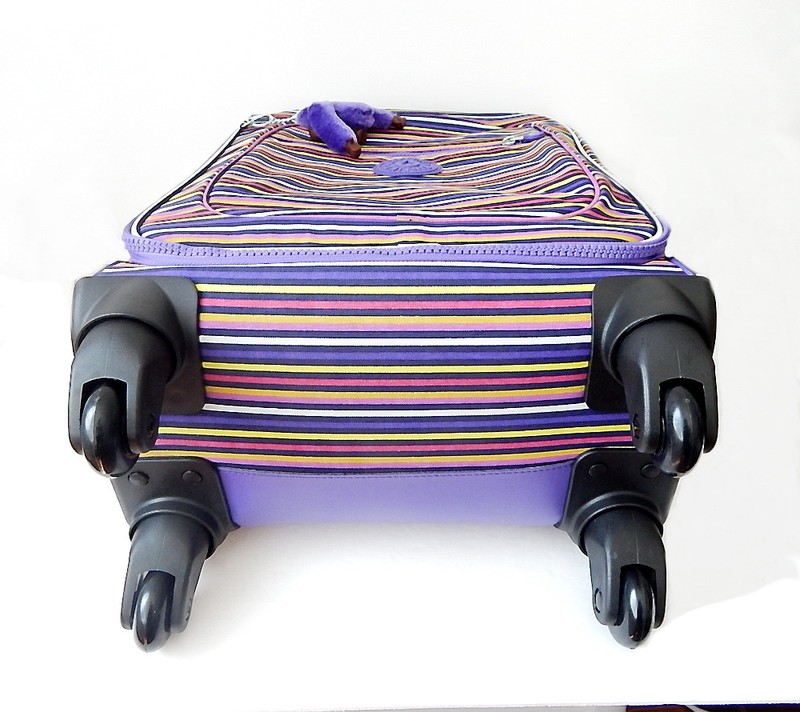 NWT Kipling Rolling Suitecase 27 Litres With Furry Monkey Multicoloured - Bright gallery