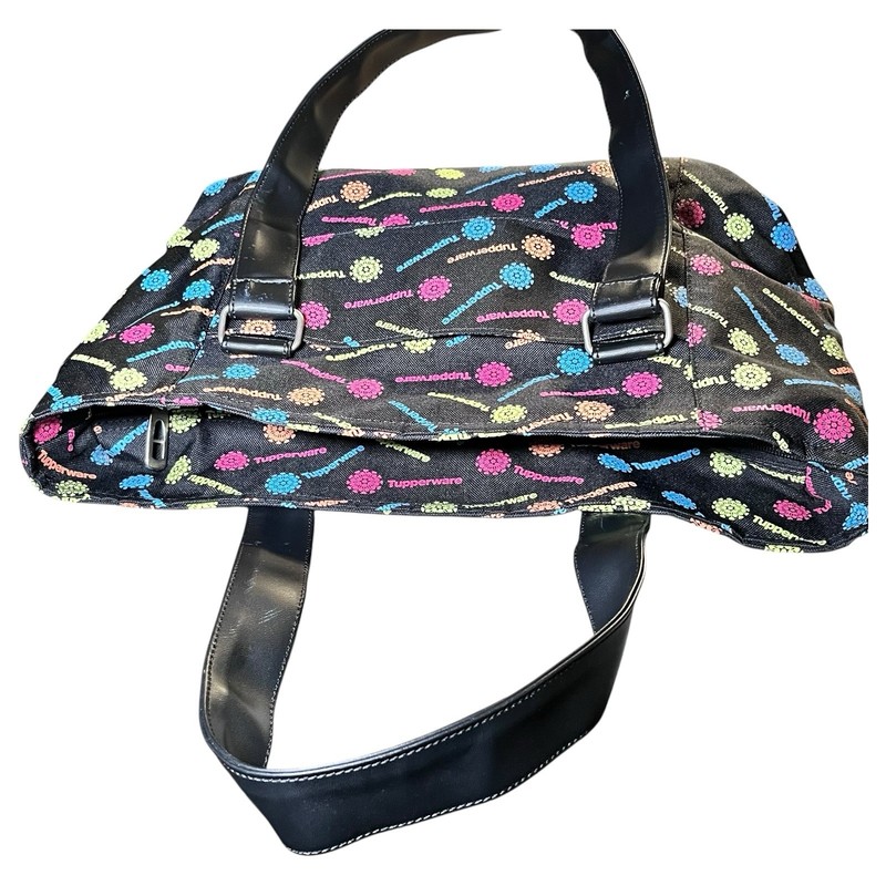 Tupperware Black & Colorful Logos Duffel Travel Bag Tote gallery