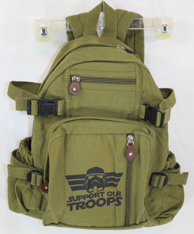 NWT Rothco Support Our Troops Green Cotton 5 Pockets & One Big Backpack Bag