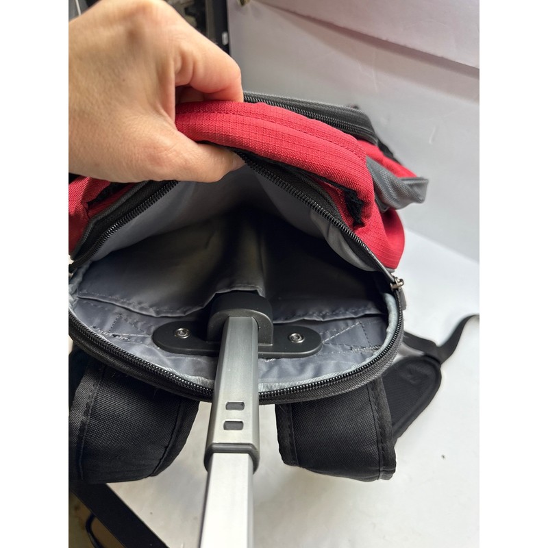 Samsonite 1910 Backpack Red Gray Multi-Pocket Laptop Travel Bag Mens Womens gallery