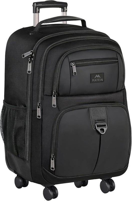 Multi-Compartment 4-Wheel Rolling Backpack - Travel Essential for Daily Commutes gallery