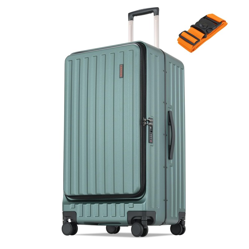 Checked Luggage, Large Suitcase 29 Inch Trunk Luggage with Spinner Wheels, Li…