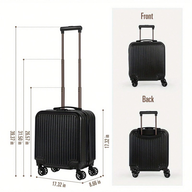Chic 18 Inch Hard Shell Carry On Stylish Lightweight Mini Suitcase with Wheels gallery