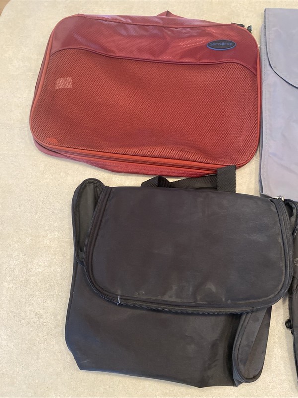 LOT OF 6 Samsonite Mini Hanging Toiletry Packing Shoe Laundry Organizer Travel gallery