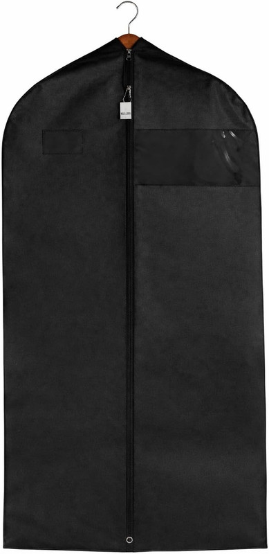 Travel Garment Bag Lightweight Water-Resistant Material Black Zipped Travel Suit