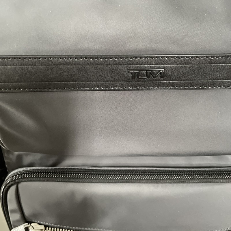 TUMI Backpack Nylon Poly Gray 2 Front Pockets Side Pockets Zipper Back Strap gallery
