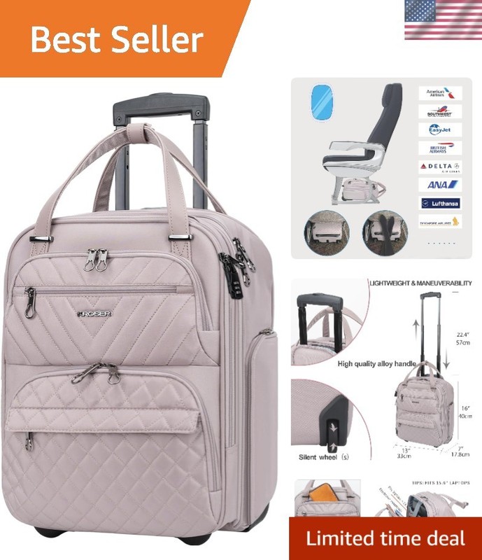 Multi-Functional 16-Inch Underseater Luggage – Secure & Stylish in Dusty Pink