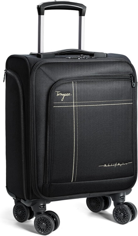 17″ Black Underseat Carry-On Luggage with Removable Wheels – Airline Approved