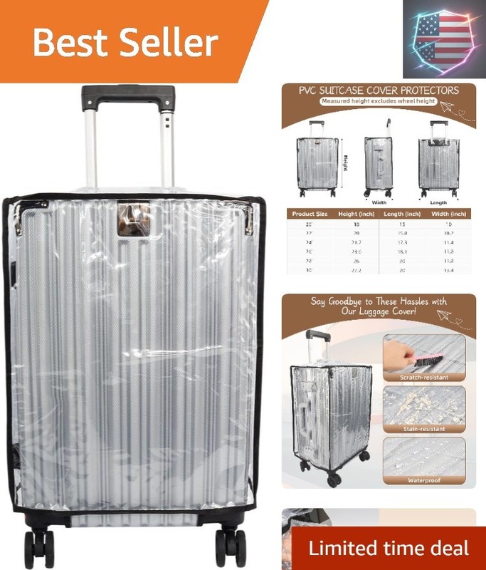 PVC Suitcase Cover Protector,20/22/24/26/28/30 Inch Suitcase Baggage Covers,T…