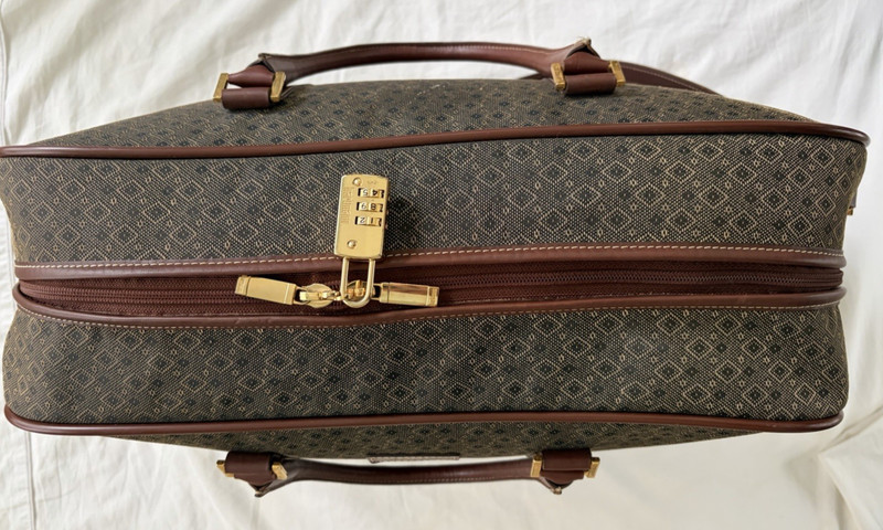 Hartmann Wings Jacquard Diamond Pattern 20" Leather Shoulder Bag Weekend Bag gallery