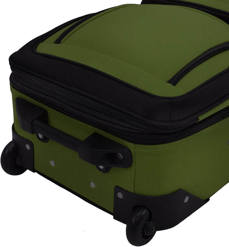 Rio Softside Expandable Carry-On Rolling Luggage, Green, 2 Wheel Set gallery