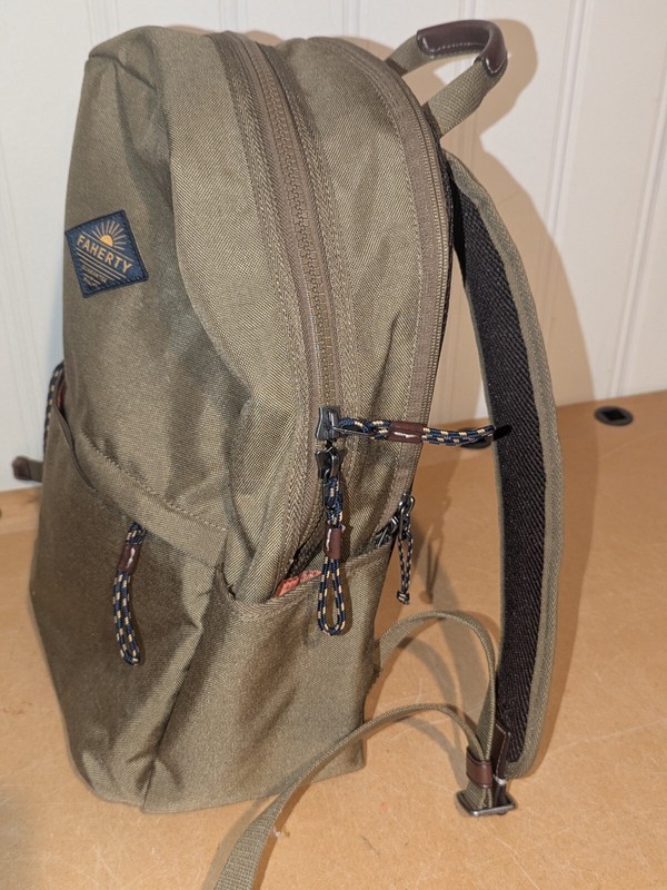 Faherty Latitude Canvas Backpack - Olive 18X12 Laptop Travel Carry On Pack 26L gallery